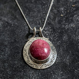 Rhodochrosite Pendant, Natural Rhodochrosite, Statement Pendant, Large Unique Pendant, Large Pendant, Birthstone Pendants, Victorian Pendant