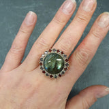 Large Labradorite Ring, Natural Labradorite, Statement Ring, Large Silver Ring, Vintage Rings, Birthstone Rings, Round Ring, 925 Silver Ring
