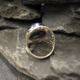 Sodalite Ring, Blue Sodalite Ring, Large Sodalite Ring, Natural Sodalite, Oval Vintage Ring, Large Stone Ring, Blue Ring, Solid Silver Ring