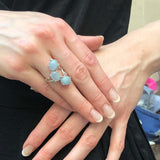 Aquamarine Ring, Natural Aquamarine, Blue Statement Ring, Blue Ring, Vintage Ring, March Birthstone, Inspirational Ring, Solid Silver Ring