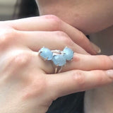 Aquamarine Ring, Natural Aquamarine, Blue Statement Ring, Blue Ring, Vintage Ring, March Birthstone, Inspirational Ring, Solid Silver Ring