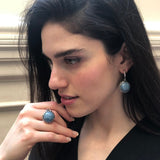 Heavy Aquamarine Earrings, Natural Aquamarine, Large Blue Earrings, March Birthstone, Heavy Earrings, Aqua Blue Earrings, Silver Earrings