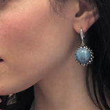 Heavy Aquamarine Earrings, Natural Aquamarine, Large Blue Earrings, March Birthstone, Heavy Earrings, Aqua Blue Earrings, Silver Earrings