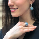 Heavy Aquamarine Earrings, Natural Aquamarine, Large Blue Earrings, March Birthstone, Heavy Earrings, Aqua Blue Earrings, Silver Earrings