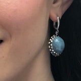 Heavy Aquamarine Earrings, Natural Aquamarine, Large Blue Earrings, March Birthstone, Heavy Earrings, Aqua Blue Earrings, Silver Earrings