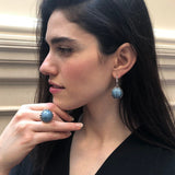 Heavy Aquamarine Earrings, Natural Aquamarine, Large Blue Earrings, March Birthstone, Heavy Earrings, Aqua Blue Earrings, Silver Earrings