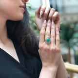 Chrysoprase Ring, Natural Chrysoprase, Antique Ring, Heavy Ring, Statement Ring, Viking Ring, Green Ring, Large Oval Ring, Solid Silver Ring