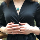 Turquoise Pendant, Natural Turquoise, Square Pendant, Statment Pendant, Arizona Turquoise, December Birthstone, Vintage Pendant, Turquoise