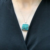 Turquoise Pendant, Natural Turquoise, Square Pendant, Statment Pendant, Arizona Turquoise, December Birthstone, Vintage Pendant, Turquoise