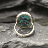 Turquoise Ring, Natural Turquoise, Large Oval Ring, December Birthstone, Statement Ring, Sleeping Beauty Ring, Blue Ring, Solid Silver Ring