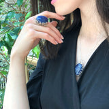 Sodalite Ring - Large Blue Ring - Vintage Statement Ring