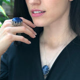 Sodalite Ring - Large Blue Ring - Vintage Statement Ring