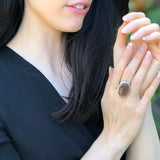 Smoky Topaz Ring, Natural Smoky Topaz, Antique Ring, Vintage Ring, Large Oval Ring, December Birthstone, Statement Chunky Ring, Silver Ring