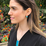 Turquoise Pendant, Rectangle Pendant, Natural Turquoise, Arizona Turquoise, Statement Pendant, Statement Necklace, Vintage Turquoise Pendant