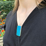 Turquoise Pendant, Rectangle Pendant, Natural Turquoise, Arizona Turquoise, Statement Pendant, Statement Necklace, Vintage Turquoise Pendant