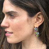 Rainbow Earrings, Topaz Earrings, Natural Stones, Gemstone Earrings, Statement Earrings, Unique Long Earrings, Emerald Earrings, Ruby