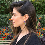 Rainbow Earrings, Topaz Earrings, Natural Stones, Gemstone Earrings, Statement Earrings, Unique Long Earrings, Emerald Earrings, Ruby