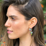 Rainbow Earrings, Topaz Earrings, Natural Stones, Gemstone Earrings, Statement Earrings, Unique Long Earrings, Emerald Earrings, Ruby