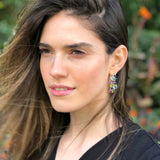 Rainbow Earrings, Topaz Earrings, Natural Stones, Gemstone Earrings, Statement Earrings, Unique Long Earrings, Emerald Earrings, Ruby