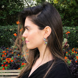 Rainbow Earrings, Topaz Earrings, Natural Stones, Gemstone Earrings, Statement Earrings, Unique Long Earrings, Emerald Earrings, Ruby