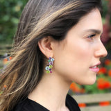Rainbow Earrings, Topaz Earrings, Natural Stones, Gemstone Earrings, Statement Earrings, Unique Long Earrings, Emerald Earrings, Ruby