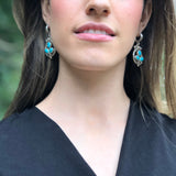 Turquoise Earrings, Natural Turquoise, Turquoise Drop Earrings, Statement Earrings, Arizona Turquoise, Long Silver Earrings, Blue Turquoise