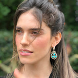 Turquoise Earrings, Natural Turquoise, Turquoise Drop Earrings, Statement Earrings, Arizona Turquoise, Long Silver Earrings, Blue Turquoise