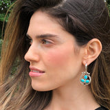 Turquoise Earrings, Natural Turquoise, Turquoise Drop Earrings, Statement Earrings, Arizona Turquoise, Long Silver Earrings, Blue Turquoise