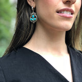 Turquoise Earrings, Natural Turquoise, Turquoise Drop Earrings, Statement Earrings, Arizona Turquoise, Long Silver Earrings, Blue Turquoise