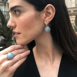 Statement Ring, Aquamarine Ring, Natural Aquamarine, Large Aquamarine Ring, March Birthstone Ring, Silver Artistic Ring, Solid Silver Ring