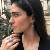 Statement Ring, Aquamarine Ring, Natural Aquamarine, Large Aquamarine Ring, March Birthstone Ring, Silver Artistic Ring, Solid Silver Ring