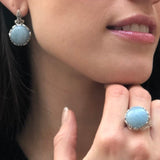 Statement Ring, Aquamarine Ring, Natural Aquamarine, Large Aquamarine Ring, March Birthstone Ring, Silver Artistic Ring, Solid Silver Ring