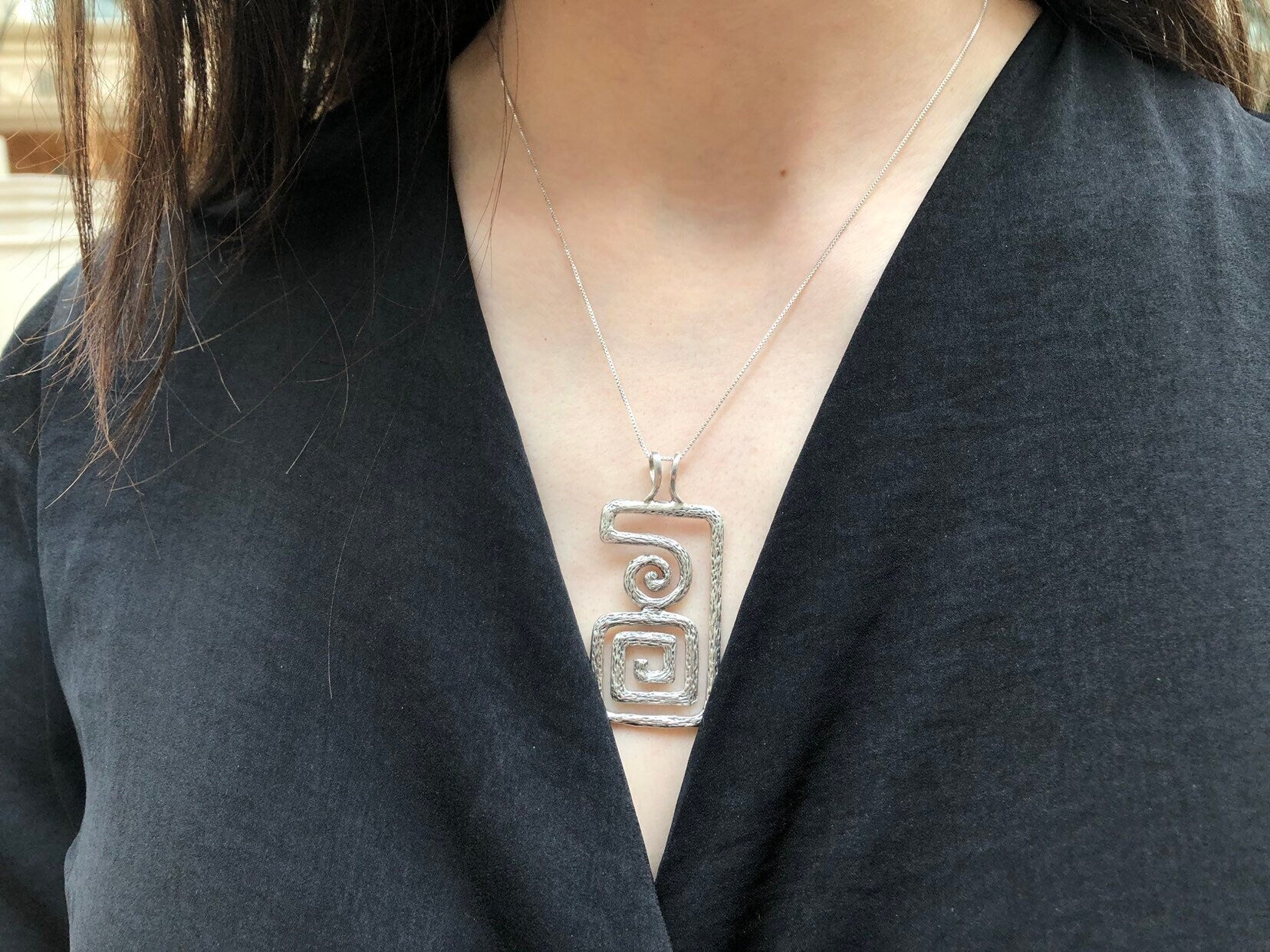 Silver Pendant, Silver Maze Pendant, Artistic Pendant, Statement Pendants, Large Pendant, Silver Art, Statement Necklace, Victorian Pendant