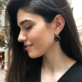 Green Earrings, Green Diamond, Created Diamond, Mint Diamond Earrings, Vintage Earrings, Antique Earrings, Big Earrings, 925 Silver Earrings