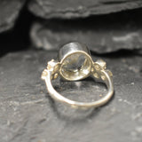 Large Topaz Ring, Natural Topaz, White Topaz Ring, Victorian Ring, December Birthstone, Vintage Ring, White Diamond Ring, Solid Silver Ring