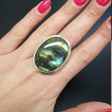 Large Malachite Ring, Malachite Ring, Natural Malachite, Green Vintage Rings, Large Stone Ring, Green Stone Ring, Solid Silver, Malachite