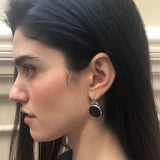 Smoky Topaz Earrings, Natural Smoky Topaz Earrings, Large Topaz Earrings, December Birthstone Earrings, Round Silver Earrings, Rare by Adina