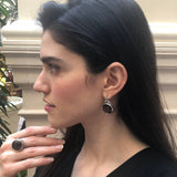 Smoky Topaz Earrings, Natural Smoky Topaz Earrings, Large Topaz Earrings, December Birthstone Earrings, Round Silver Earrings, Rare by Adina