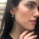 Smoky Topaz Earrings, Natural Smoky Topaz Earrings, Large Topaz Earrings, December Birthstone Earrings, Round Silver Earrings, Rare by Adina