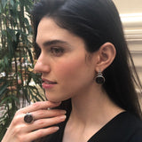 Smoky Topaz Earrings, Natural Smoky Topaz Earrings, Large Topaz Earrings, December Birthstone Earrings, Round Silver Earrings, Rare by Adina