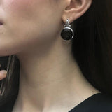 Smoky Topaz Earrings, Natural Smoky Topaz Earrings, Large Topaz Earrings, December Birthstone Earrings, Round Silver Earrings, Rare by Adina