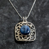 Kyanite Pendant, Blue Kyanite, Natural Kyanite, Blue Kyanite Pendant, Artistic Pendant, Rectangle Pendant, Statement Pendant,Artistic Silver