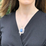Kyanite Pendant, Blue Kyanite, Natural Kyanite, Blue Kyanite Pendant, Artistic Pendant, Rectangle Pendant, Statement Pendant,Artistic Silver