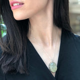 Large Prehnite Pendant, Natural Prehnite, Celtic Silver Pendant, Statement Pendant, Chunky Pendant, Heavy Pendant, Solid Silver Pendant