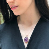 Large Amethyst Pendant, Natural Amethyst, Statement Pendant, Oval Pendant, Antique Silver Pendant, Big Purple Pendant, Solid Silver Pendant