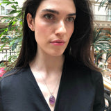 Large Amethyst Pendant, Natural Amethyst, Statement Pendant, Oval Pendant, Antique Silver Pendant, Big Purple Pendant, Solid Silver Pendant