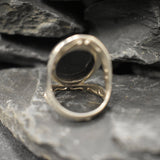Cats Eye Ring, Natural Cats Eyes, Black Vintage Ring, Bohemian Ring, Unique Stone Ring, Black Crystal Ring, Black Ring, Solid Silver Ring