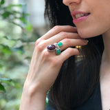 Chrysoprase Ring, Natural Ruby, Statement Ring, Artisan Ring, July Birthstone, Vintage Ring, Large Ring, Artistic Ring, Solid Silver Ring