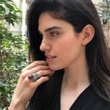 Chrysoprase Ring, Natural Ruby, Statement Ring, Artisan Ring, July Birthstone, Vintage Ring, Large Ring, Artistic Ring, Solid Silver Ring