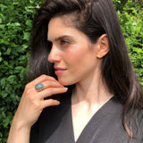 Labradorite Ring, Natural Labradorite, Large Oval Ring, Iridescent Ring, Statement Ring, Big Green Ring, Vintage Ring, Solid Silver Ring